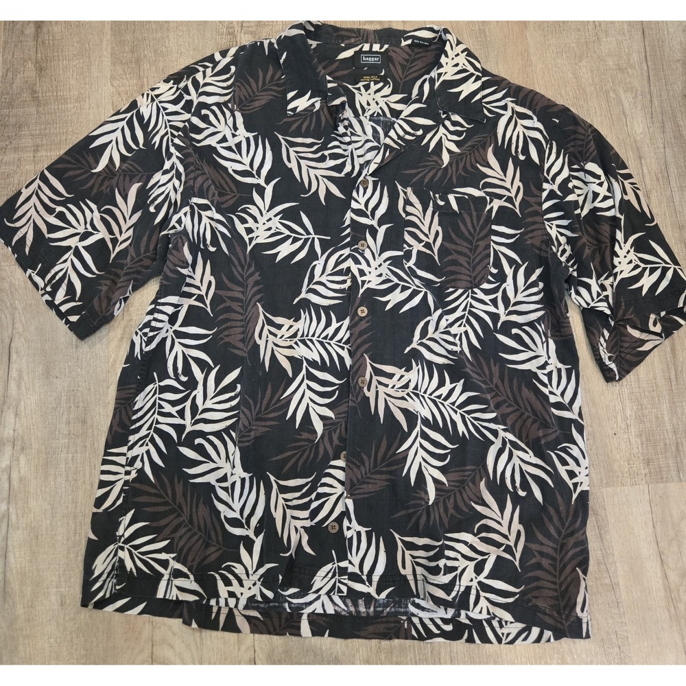 Haggar 100%silk Tropical‎ Hawaiian Button Down Shirt XXL